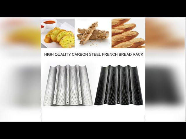 Wave shape non-stick baking tray for baking French bread, pies, baguette form on 2 or 3 or 4 slots. смотреть онлайн