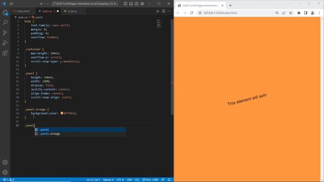 GSAP ScrollTrigger Animations | Scroll Snapping CSS