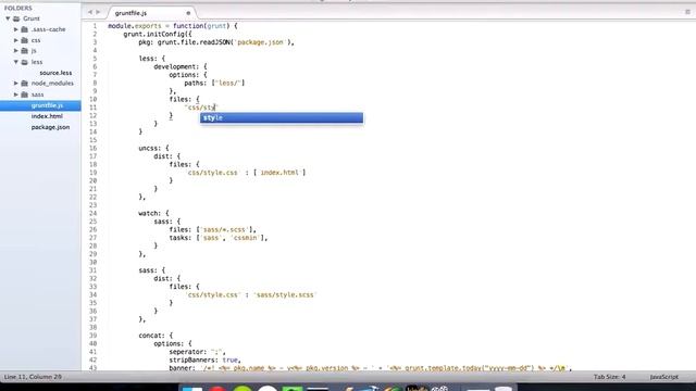 Grunt Tutorial - #10 - Compiling Less Files to CSS смотреть онлайн