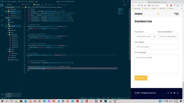 Project JavaScript – Interactive header, mobile menu, & form validation | Part 7 | Create a website смотреть онлайн