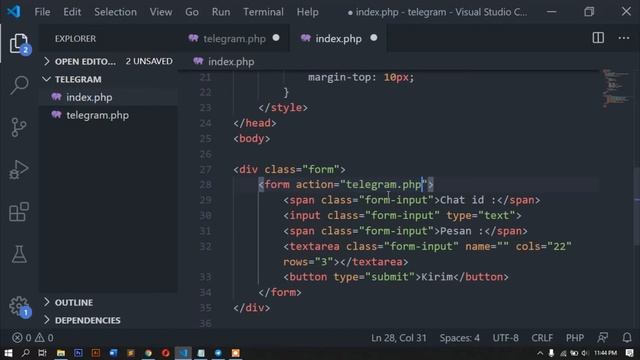 Cara Mengirimkan Pesan / Chat ke Telegram Menggunakan PHP смотреть онлайн