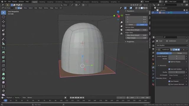 How To Use The Subdivision Surface Modifier | Blender 2.92 Tutorial смотреть онлайн