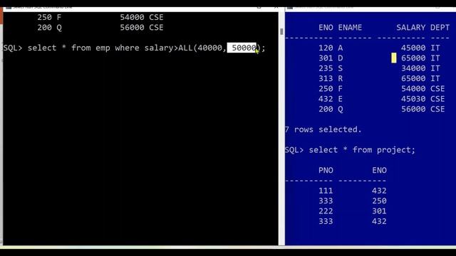 DBMS Practical–15 | Logical Operators | Subquery | Nested Query | ALL | ANY | IN | BETWEEN | EXISTS смотреть онлайн