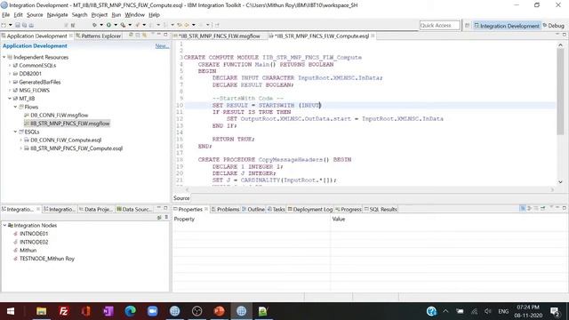 IIB|Compute Node|ESQL String Manipulation Functions| STARTSWITH | ENDSWITH | CONTAINS смотреть онлайн