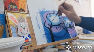 Мастер - класс по правополушарному рисованию,, Лунный кот,,