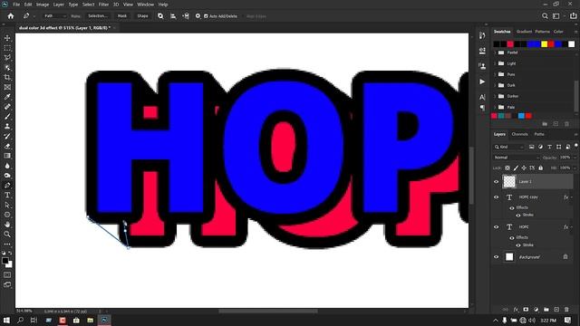 dual color 3d text effect by adobe photoshop 2021 смотреть онлайн