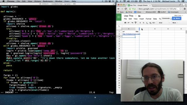 Reading data from Google Spreadsheet with Python смотреть онлайн