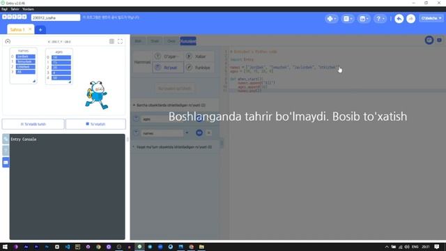 #12 ENTRY-PYTHON | Ro'yhatlar bilan ishlash. Lists смотреть онлайн