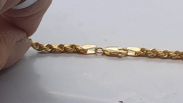 14 Karat Yellow Gold Solid Rope Necklace смотреть онлайн