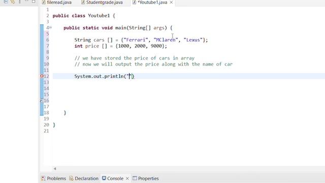 Java (Eclipse) using Arrays in java and printing to the console смотреть онлайн