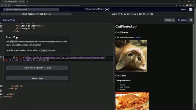 Learn HTML by Building a Cat Photo App - Step 23 смотреть онлайн