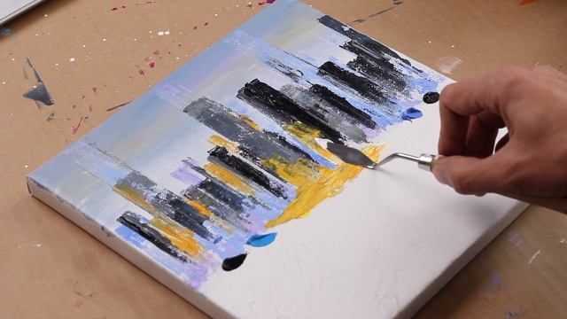 Abstract Cityscape Painting / Demo / Easy For Beginners / Relaxing / Daily Art Therapy / Daily #058