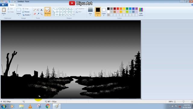 How to draw in computer| Night drawing | ms paint tutorial | Microsoft paint | computer painting смотреть онлайн