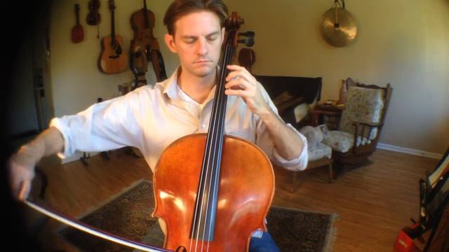 2 Octave D minor Scale half notes cello practice смотреть онлайн