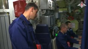 Пуски крылатых ракет «Калибр» с подводной лодки «Магадан» ТОФ