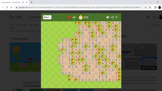 Google Minesweeper - Hard Mode - Run #3 (133 secs) смотреть онлайн