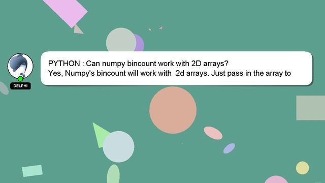 PYTHON : Can numpy bincount work with 2D arrays? смотреть онлайн