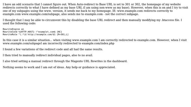 Magento: Strange .htaccess and base URL redirect happening смотреть онлайн