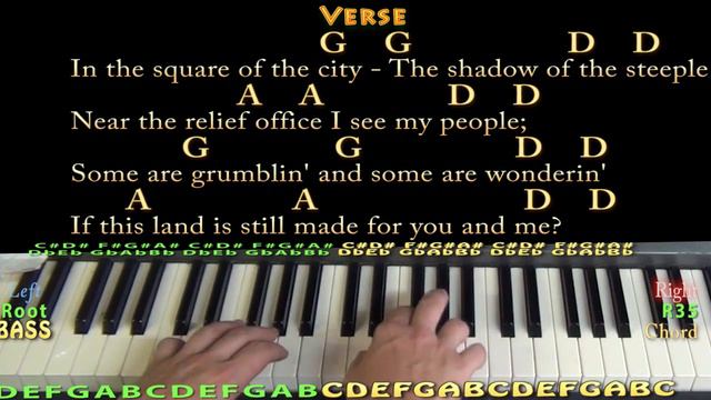 This Land Is Your Land (Woody Guthrie) Piano Cover Lesson in D with Chords/Lyrics смотреть онлайн