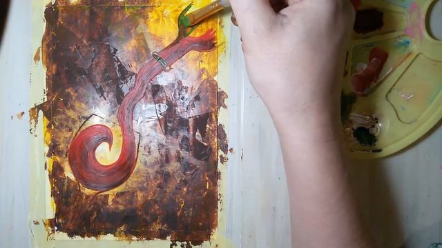 Фэнтези картина "Бокал вина" гуашью/ Рисуем пластиковой картой смотреть онлайн