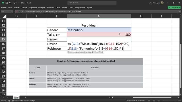 Cómo calcular el peso ideal en EXCEL | FORMULARIO PARA NUTRIOLOGOS смотреть онлайн