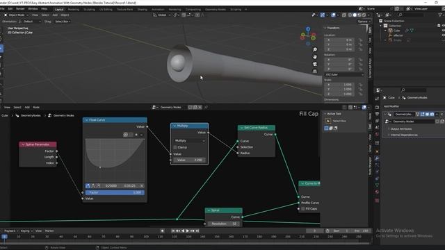 Blender3D 3.5 - Abstract Spline Animation Geometry Nodes смотреть онлайн