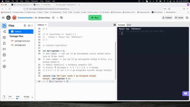 Javascript - 20 - else/nested if statements / Kyrgyz tilinde смотреть онлайн