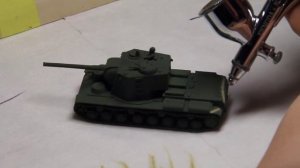 Нанесение камуфляжа на танк КВ-5 масштаб 1/100