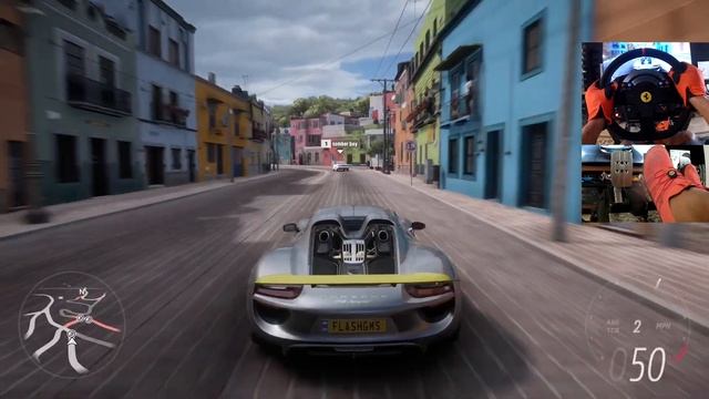 Forza Horizon 5 Porsche 918 Spyder Gameplay | Wheel & Pedal Cam | Thrustmaster T300RS T-LCM смотреть онлайн