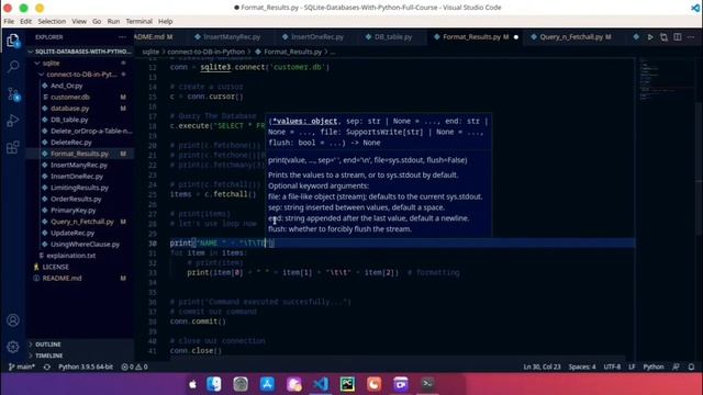 Learn to use SQLite3 databases with Python[PART 3] смотреть онлайн