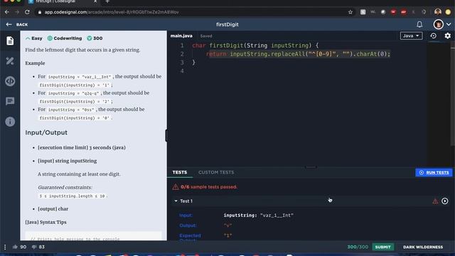 "First Digit" - Codesignal #35 - JAVA Solution смотреть онлайн