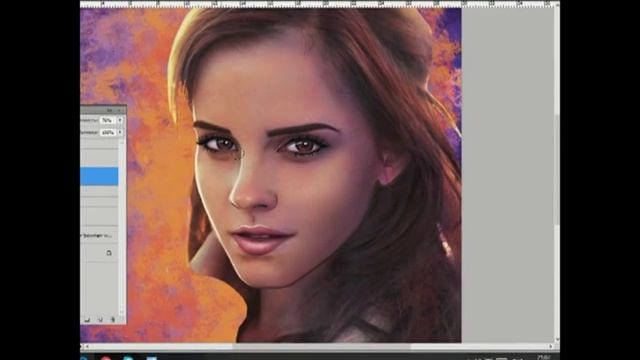 Портрет по фотографии в стиле grange. Эмма Уотсон смотреть онлайн