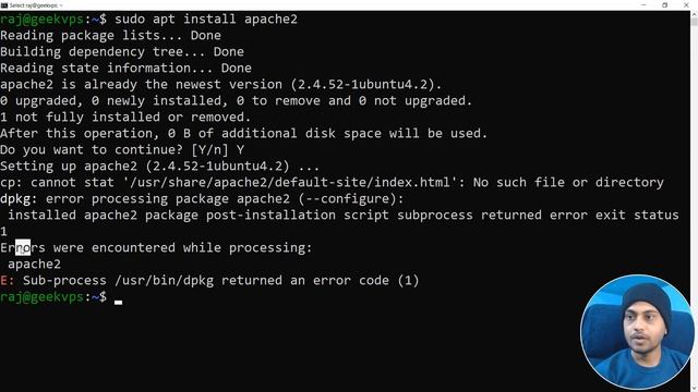How to Fix dpkg error processing package apache2 (Hindi) смотреть онлайн
