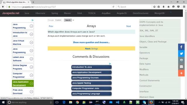 Which algorithm does Arrays.sort use in Java?
| javapedia.net смотреть онлайн