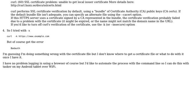 Unix & Linux: How to get and use certificates with curl? (2 Solutions!!) смотреть онлайн