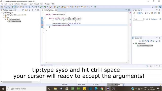 java first program-explanation/system.out.println explanation/out stream explanation/basics смотреть онлайн