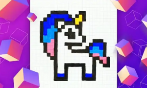 Как нарисовать коня единорога по клеточкам для детей