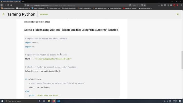Delete a file or folder in python смотреть онлайн