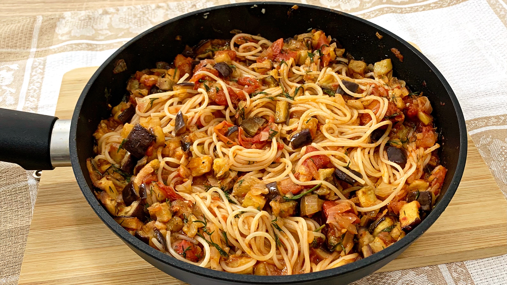 Паста с баклажанами вкусно!