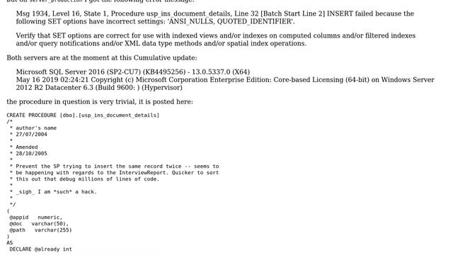 How to get the settings associated with a stored procedure in relation to filtered indexes? смотреть онлайн