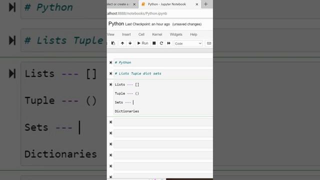 Difference between list, tuple, sets and dictionaries in python смотреть онлайн