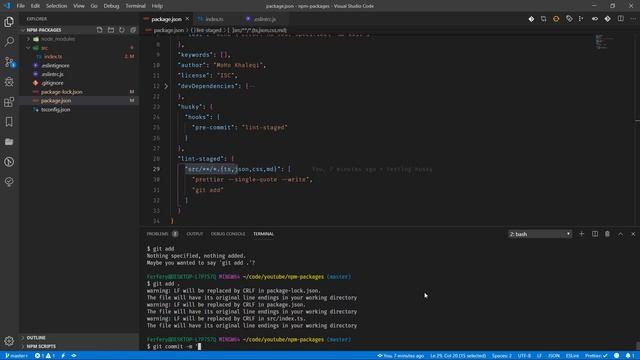 No bad commits, add Husky to VSCode with ESLint, Prettier and Typescript #3 of 3 смотреть онлайн