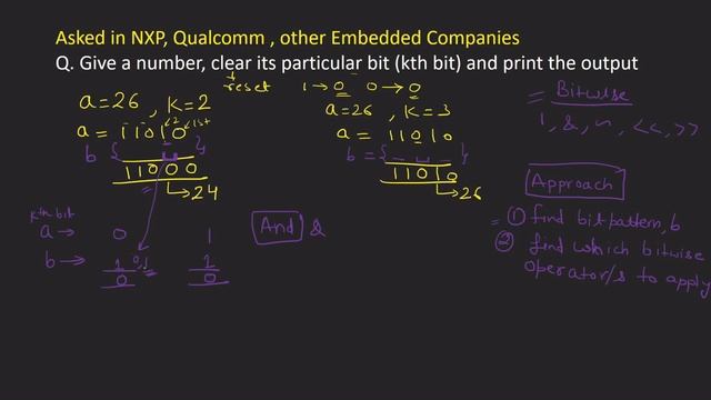 How to Reset a bit in a number in C/C++/Java/Python?-Interview Question-Qualcomm-Bit Manipulation смотреть онлайн