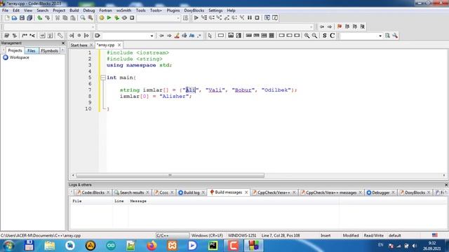 C++ dasturlash tili (Array) смотреть онлайн