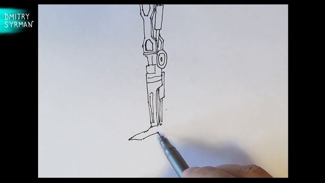 Как нарисовать робота Терминатора, How to draw robot Terminator смотреть онлайн