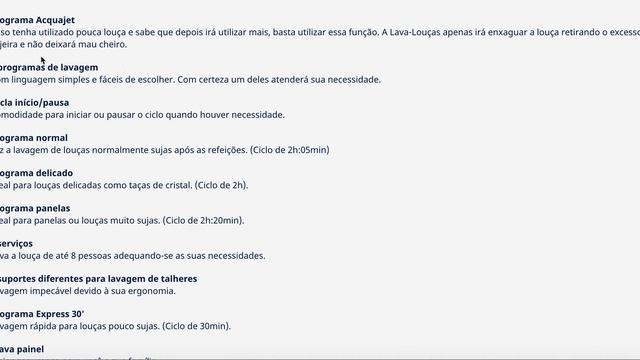 Lava louças Branca 8 eServiços LV08B смотреть онлайн