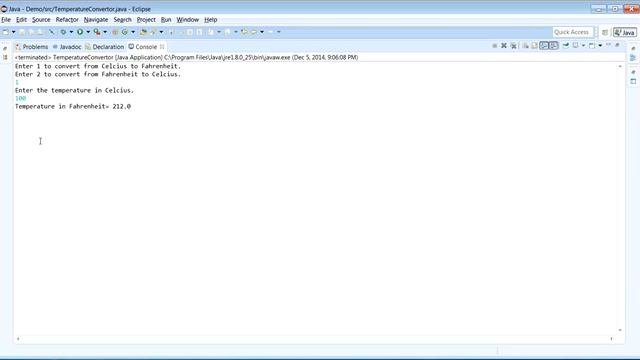 Java Program to convert temperature from Celsius to Fahrenheit and vice-versa. PART 2 смотреть онлайн