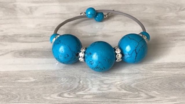 Украшения из бирюзы.Украшения из натуральных камней.Чокер с Бирюзой. смотреть онлайн