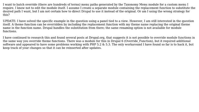 Drupal: How do I override a function in a module? смотреть онлайн