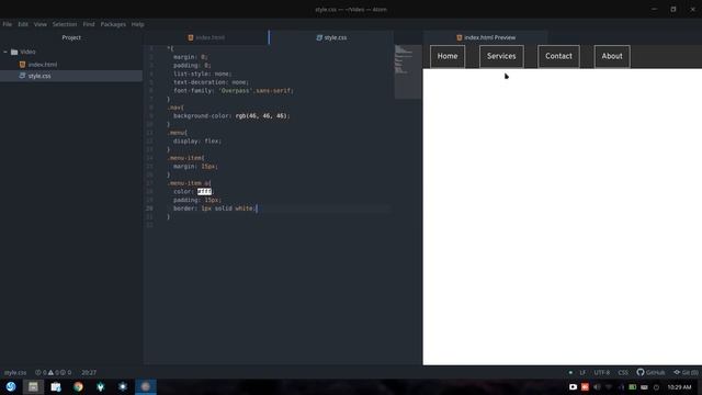 Underline effect navbar menu css+html смотреть онлайн
